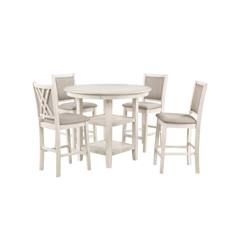 New Classic Furniture Amy D3651-52S-BSQ 5 pc Counter Dining Set - 2 Tone Bisque IMAGE 8
