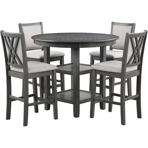 New Classic Furniture Amy D3651-52S-GRY 5 pc Counter Dining Set - Gray IMAGE 1