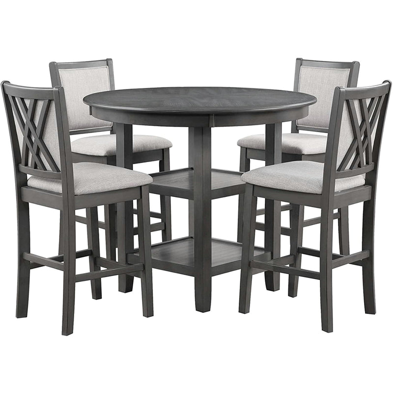 New Classic Furniture Amy D3651-52S-GRY 5 pc Counter Dining Set - Gray IMAGE 1