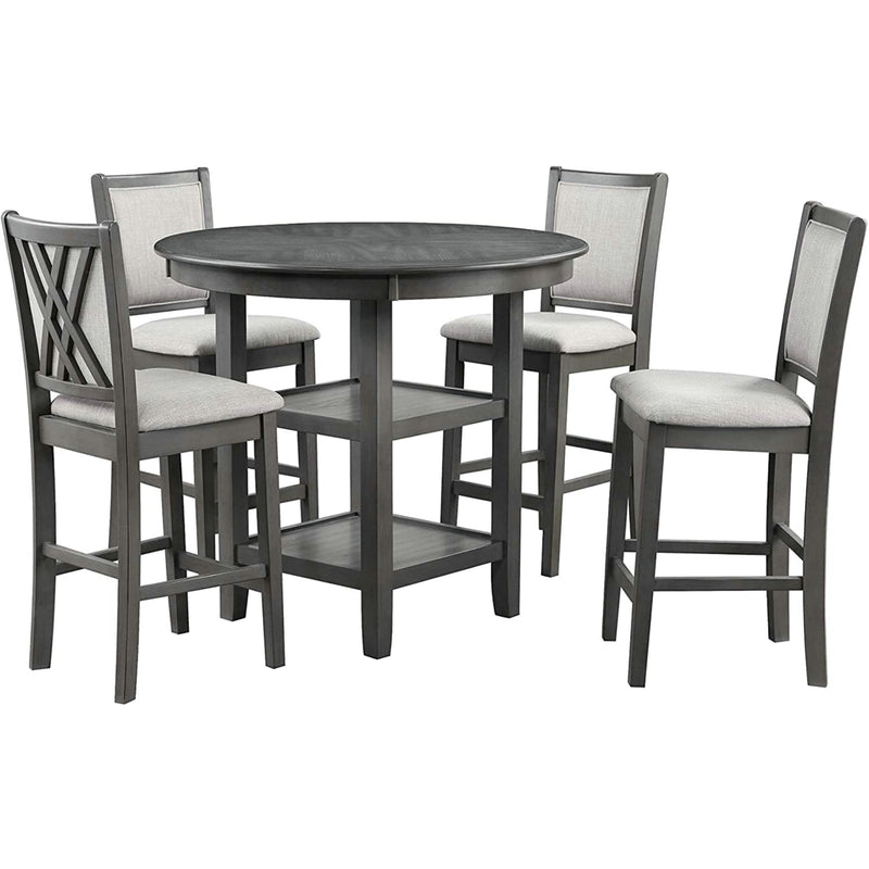 New Classic Furniture Amy D3651-52S-GRY 5 pc Counter Dining Set - Gray IMAGE 2