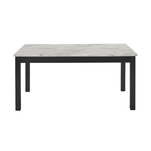 New Classic Furniture Celeste D400-10 64" Dining Table - Espresso/Faux Marble IMAGE 1