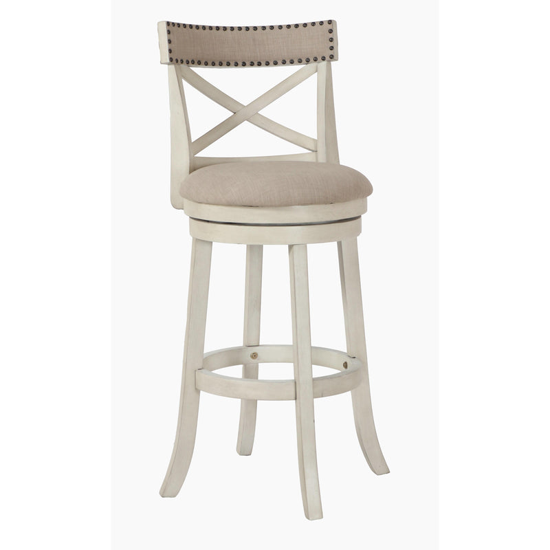 New Classic Furniture York S1219-BS-FW 29" Bar Stool - Antique White W/ Fabric Seat IMAGE 2