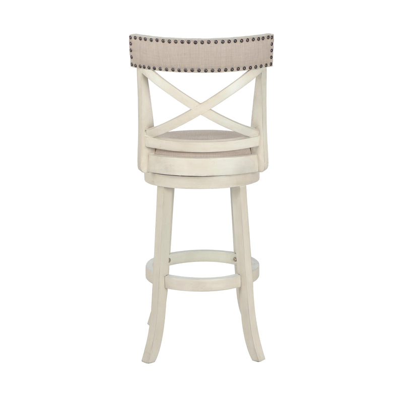 New Classic Furniture York S1219-BS-FW 29" Bar Stool - Antique White W/ Fabric Seat IMAGE 3