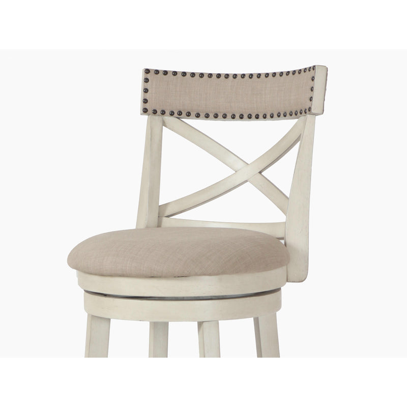 New Classic Furniture York S1219-BS-FW 29" Bar Stool - Antique White W/ Fabric Seat IMAGE 4