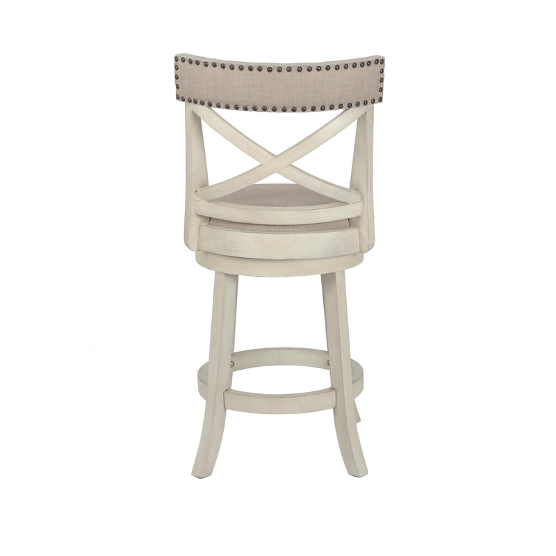 New Classic Furniture York S1219-CS-FW 24" Counter Stool - Antique White W/ Fabric Seat IMAGE 3