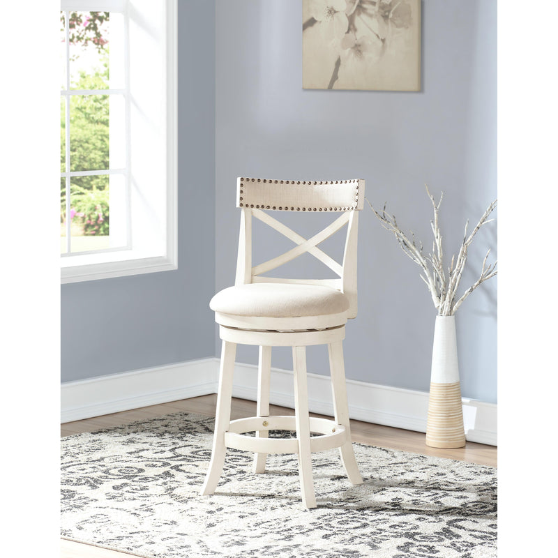 New Classic Furniture York S1219-CS-FW 24" Counter Stool - Antique White W/ Fabric Seat IMAGE 6