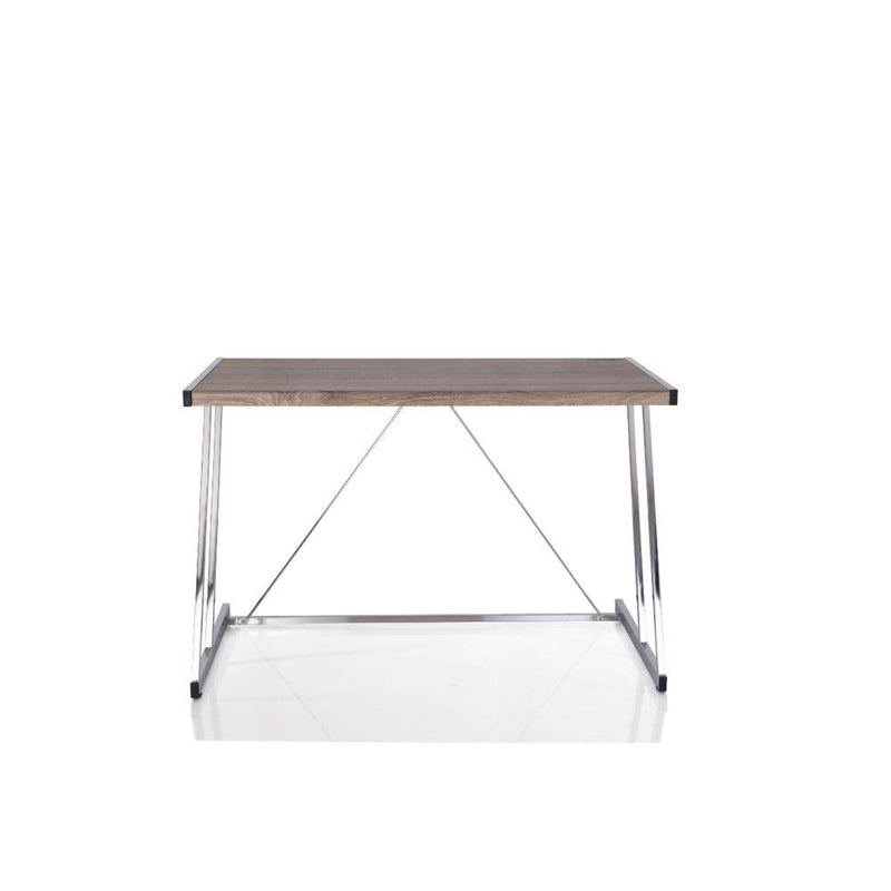 Acme Furniture Finis 92344 Desk - Weathered Oak & Chrome IMAGE 2