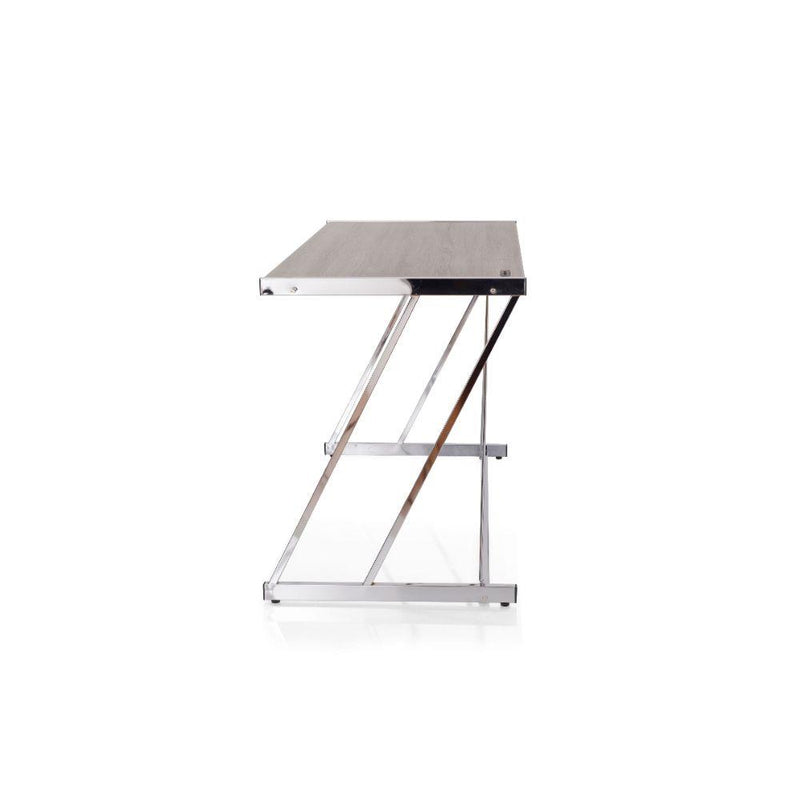 Acme Furniture Finis 92344 Desk - Weathered Oak & Chrome IMAGE 3