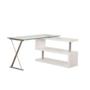 Acme Furniture Buck 92368 Desk - White High Gloss & Clear Glass IMAGE 2