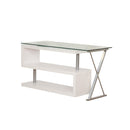 Acme Furniture Buck 92368 Desk - White High Gloss & Clear Glass IMAGE 3
