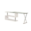 Acme Furniture Buck 92368 Desk - White High Gloss & Clear Glass IMAGE 4