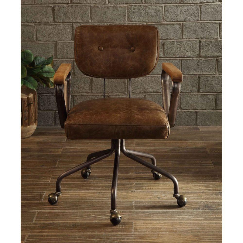 Acme Furniture Hallie 92410 Executive Office Chair - Vintage Whiskey IMAGE 2