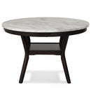 New Classic Furniture Celeste D400-11 47" Round Dining Table - Espresso/Faux Marble IMAGE 1