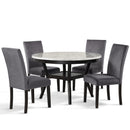 New Classic Furniture Celeste D400-11 47" Round Dining Table - Espresso/Faux Marble IMAGE 4