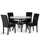 New Classic Furniture Celeste D400-11 47" Round Dining Table - Espresso/Faux Marble IMAGE 6