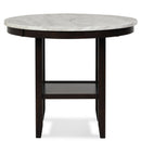 New Classic Furniture Celeste D400-12 40" Round Counter Dining Table - Espresso/Faux Marble IMAGE 1