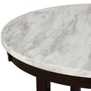 New Classic Furniture Celeste D400-12 40" Round Counter Dining Table - Espresso/Faux Marble IMAGE 2