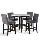 New Classic Furniture Celeste D400-12 40" Round Counter Dining Table - Espresso/Faux Marble IMAGE 4