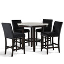 New Classic Furniture Celeste D400-12 40" Round Counter Dining Table - Espresso/Faux Marble IMAGE 6