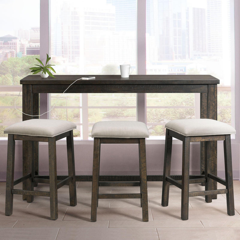  Elements International Stone TST100BTSP 4 pc Counter Height Dinette - Charcoal IMAGE 17