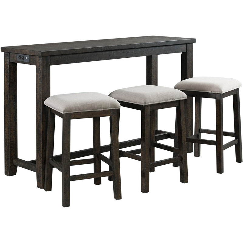  Elements International Stone TST100BTSP 4 pc Counter Height Dinette - Charcoal IMAGE 2