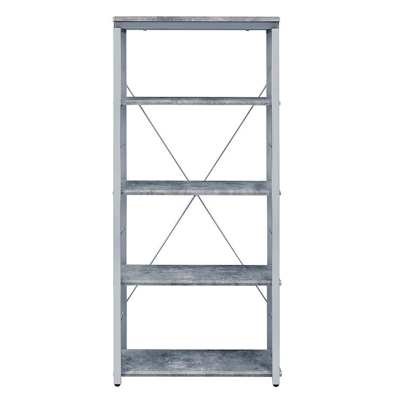 Acme Furniture Jurgen 92907 Bookshelf - Faux Concrete IMAGE 3
