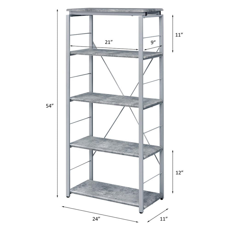 Acme Furniture Jurgen 92907 Bookshelf - Faux Concrete IMAGE 4
