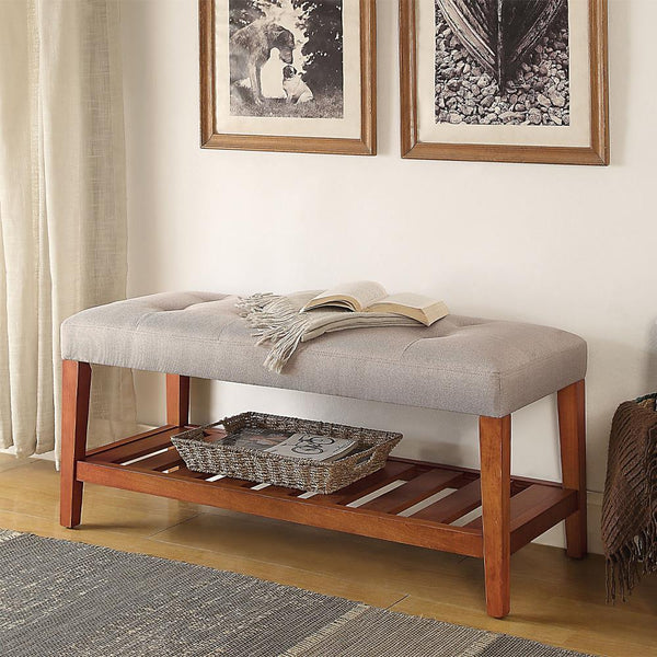 Acme Furniture Charla 96680 Bench - Light Grey IMAGE 1