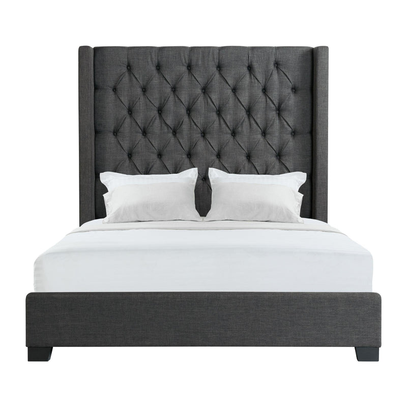 Elements International Morrow UMW090QB Queen Upholstered Bed - Charcoal IMAGE 1