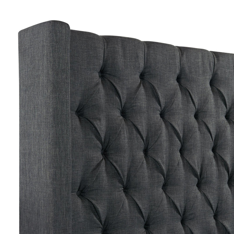  Elements International Morrow UMW090QB Queen Upholstered Bed - Charcoal IMAGE 4