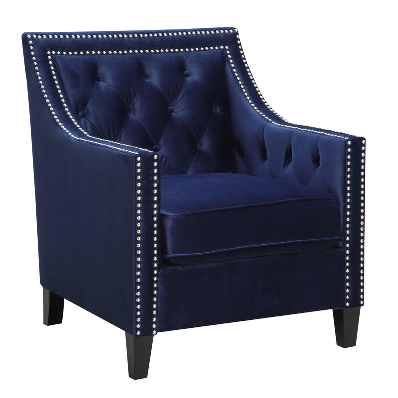  Elements International Tiffany UTF286100CA Accent Chair - Broadway Navy IMAGE 2