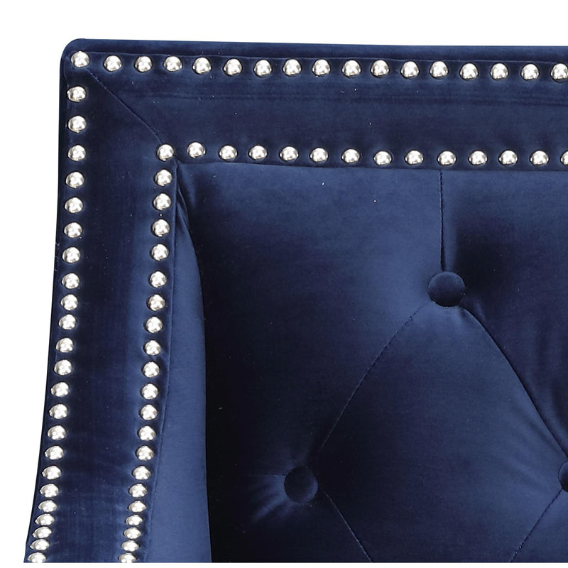  Elements International Tiffany UTF286100CA Accent Chair - Broadway Navy IMAGE 5