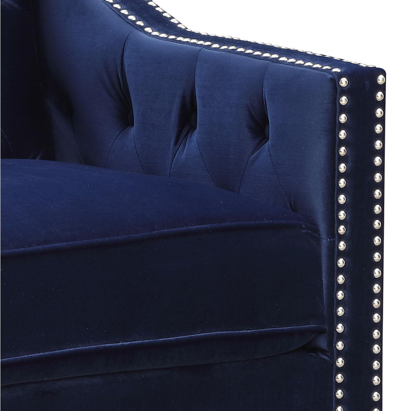  Elements International Tiffany UTF286100CA Accent Chair - Broadway Navy IMAGE 6