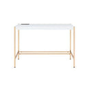 Acme Furniture Midriaks OF00020 Writing Desk - White & Gold Finish IMAGE 3