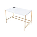 Acme Furniture Midriaks OF00020 Writing Desk - White & Gold Finish IMAGE 4