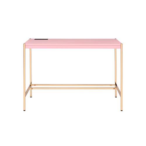 Acme Furniture Midriaks OF00024 Writing Desk - Pink & Gold Finish IMAGE 3