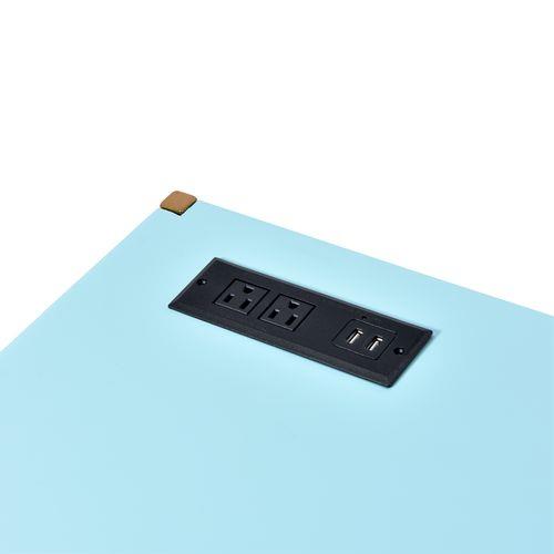 Acme Furniture Midriaks OF00023 Writing Desk - Baby Blue & Gold Finish IMAGE 5
