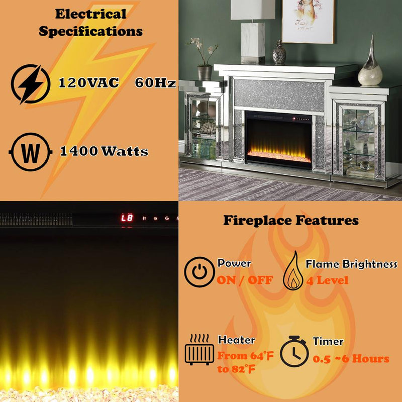 Acme Furniture Noralie AC00524 Fireplace with LED IMAGE 10