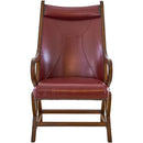 Elements International Hunter Chair & Ottoman Set in Cherry IMAGE 3
