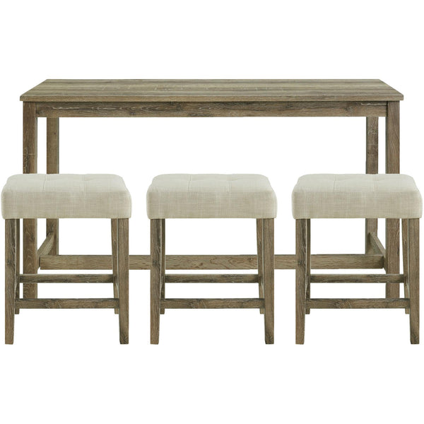  Elements International Oak Lawn Bar Table Single Pack (Table + Three Stools) IMAGE 1
