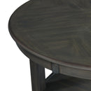  Elements International Amherst Counter Table w/Wood Leg Grey Finish IMAGE 4