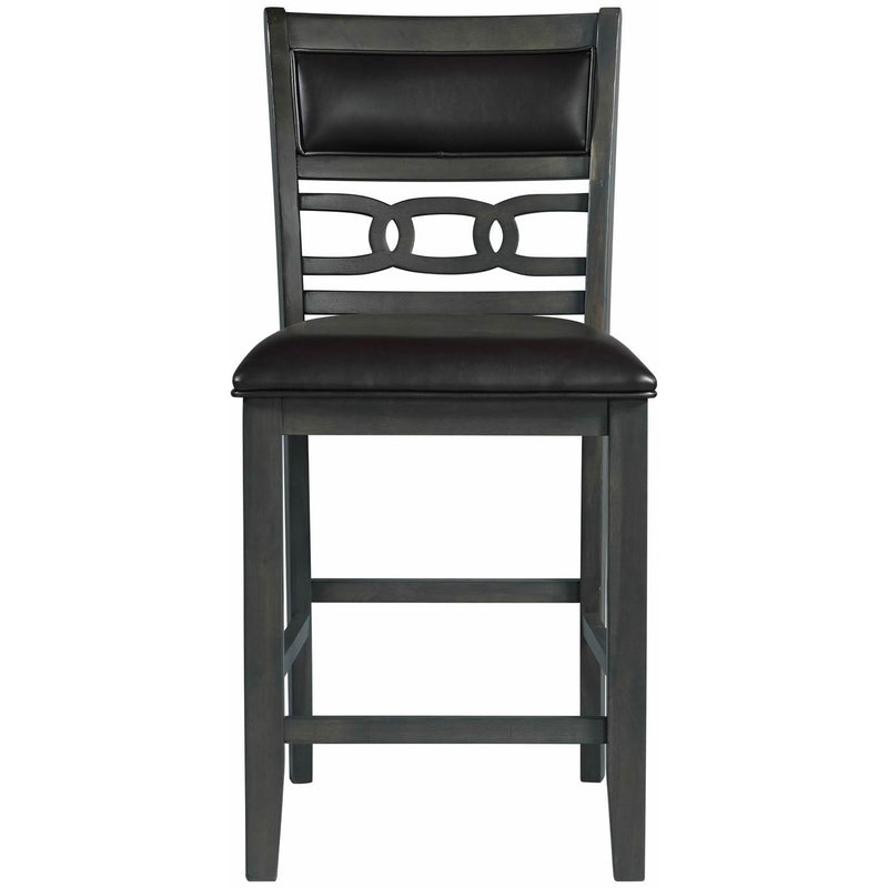  Elements International Amherst Counter Side Chair W/PU Cushion Grey Finish IMAGE 2