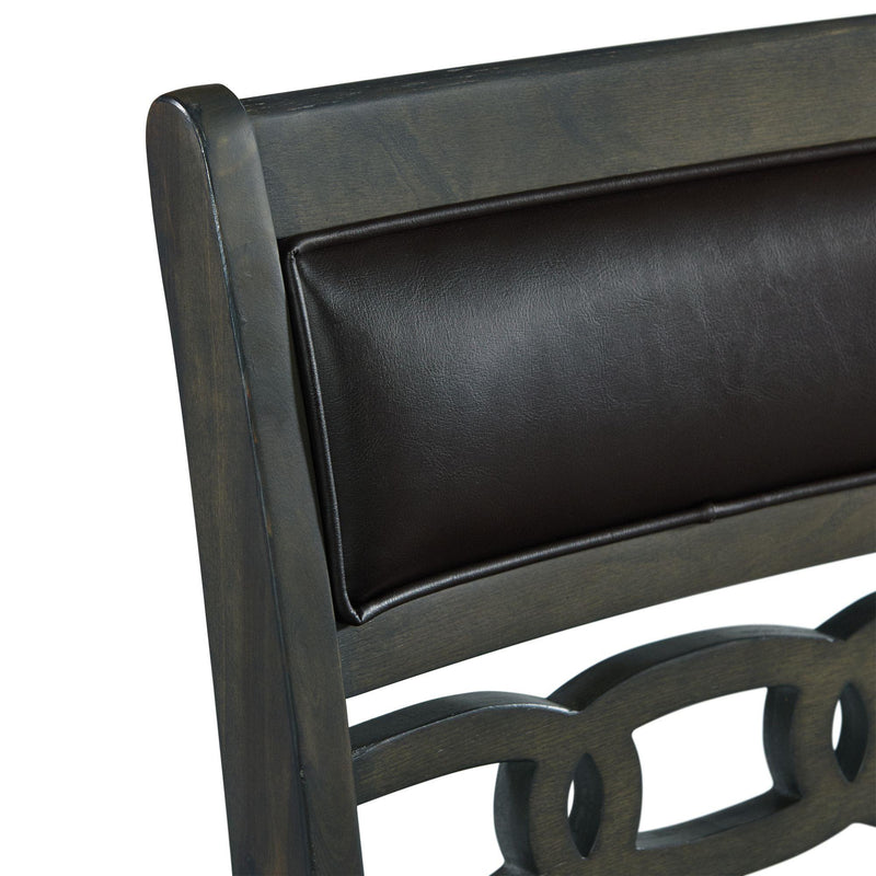  Elements International Amherst Counter Side Chair W/PU Cushion Grey Finish IMAGE 6