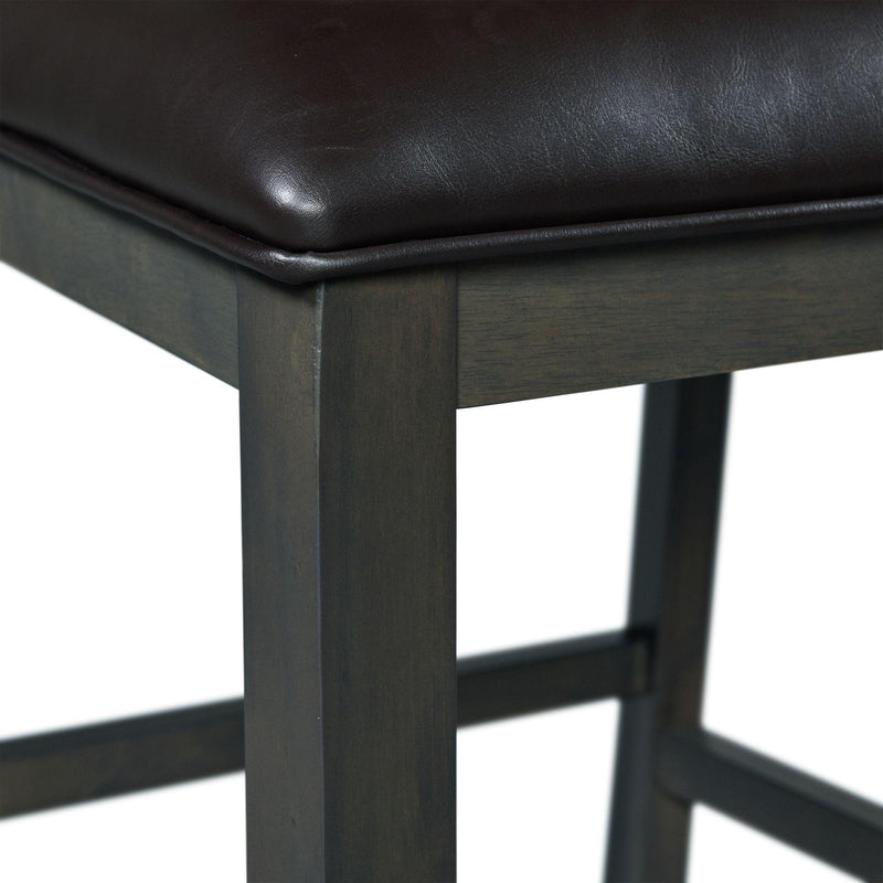  Elements International Amherst Counter Side Chair W/PU Cushion Grey Finish IMAGE 7