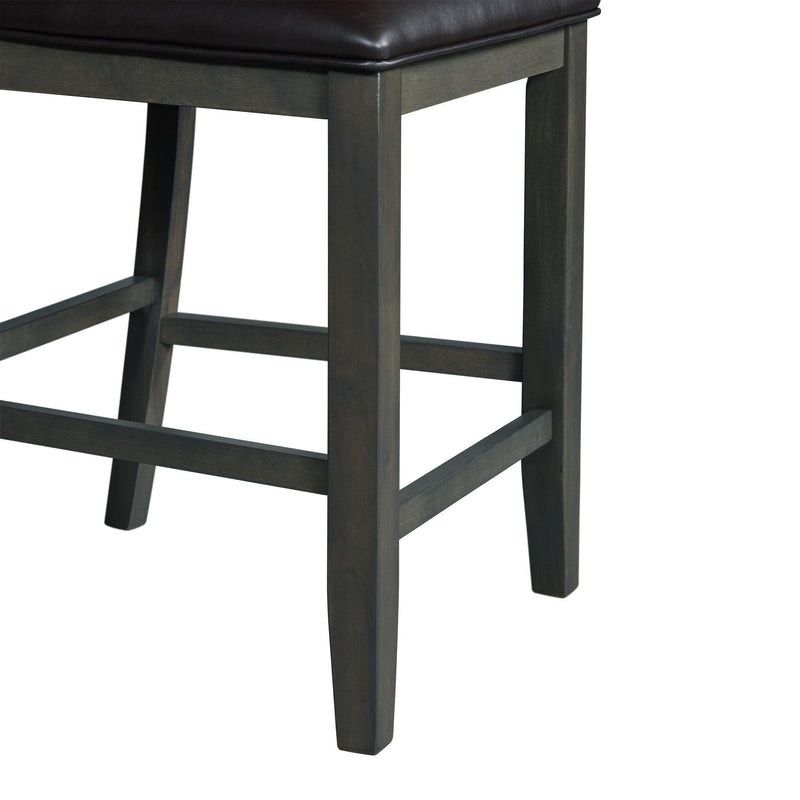  Elements International Amherst Counter Side Chair W/PU Cushion Grey Finish IMAGE 8