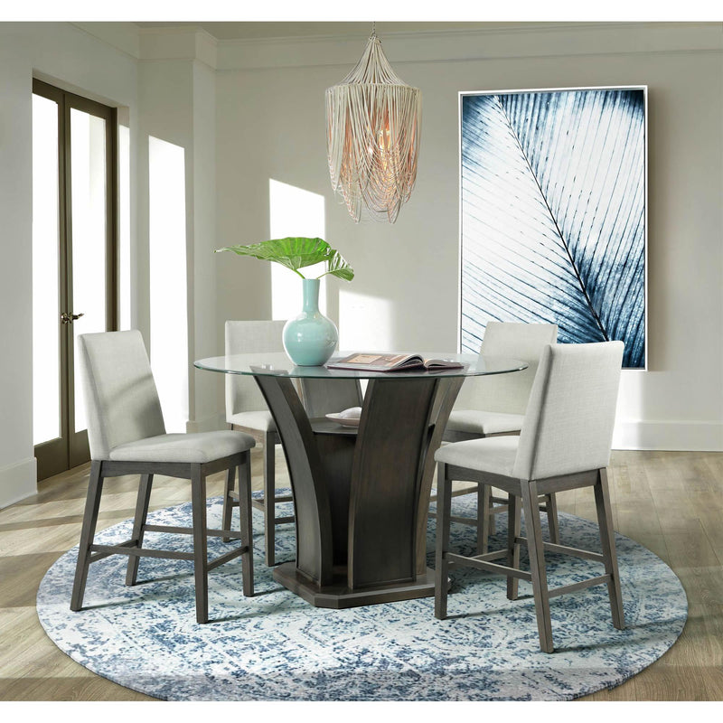  Elements International Dapper Counter Side Chair (Grey Finish) IMAGE 9