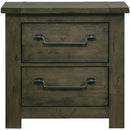  Elements International Maverick Nightstand w/USB Grey IMAGE 2