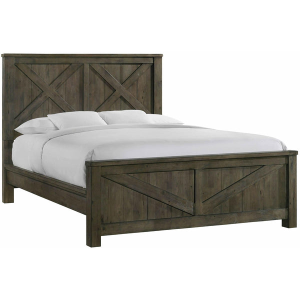  Elements International Maverick King Panel Bed Grey IMAGE 1