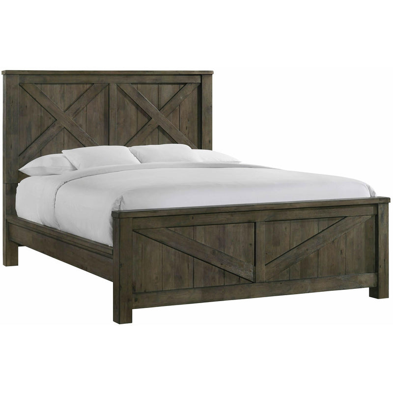 Elements International Maverick King Panel Bed Grey IMAGE 1