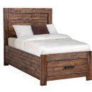  Elements International Warner Twin Platform Storage Bed in Chestnut IMAGE 1
